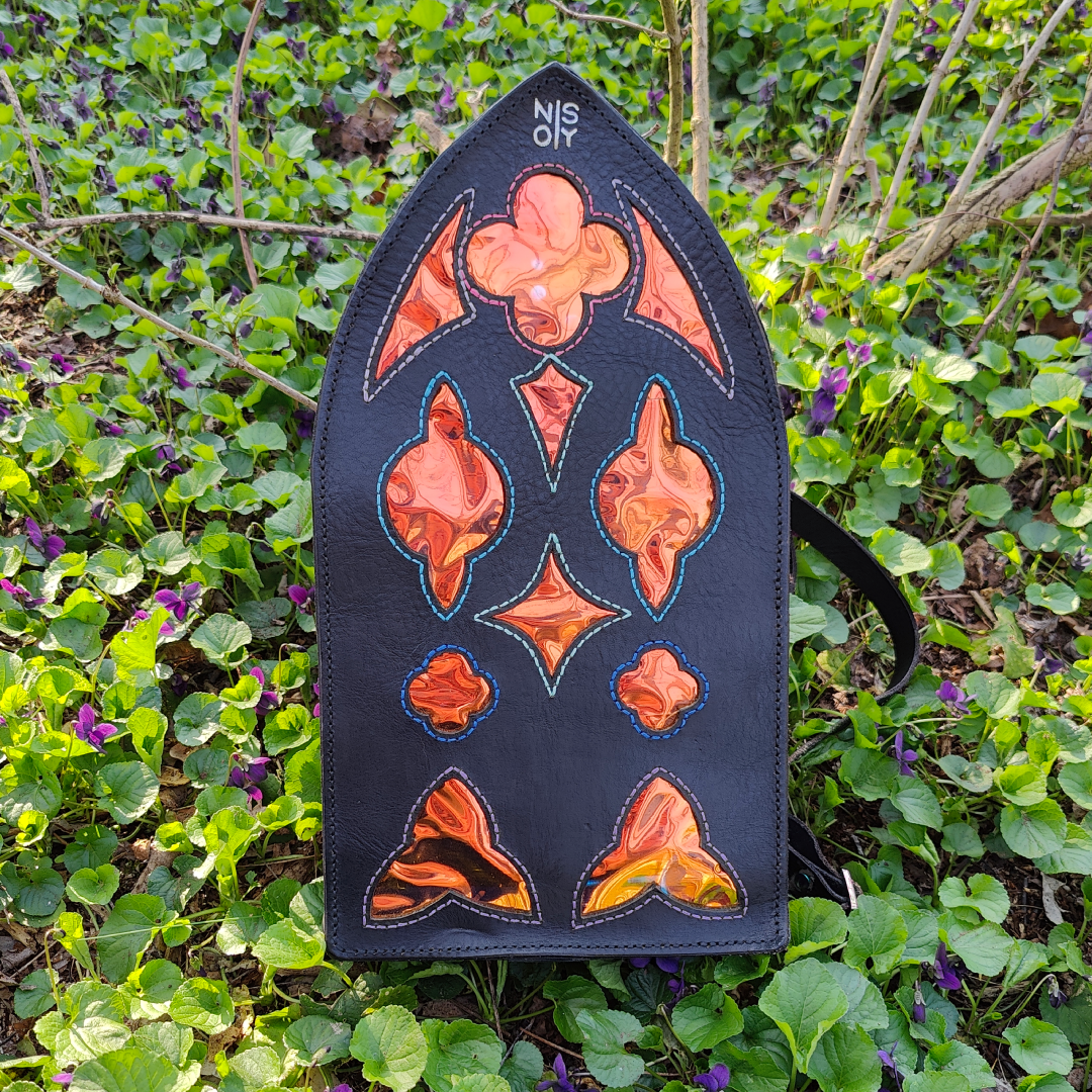 Leather cathedral backpack